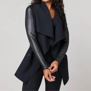Spanx Black Drape Jacket Faux Leather